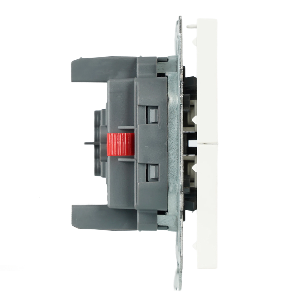 Выключатель 2-клавишный (механизм), СЗК, STEKKER, 250В, 10А, серия Эмили, RSW10-5104-01ZK, белый фарфор, soft touch