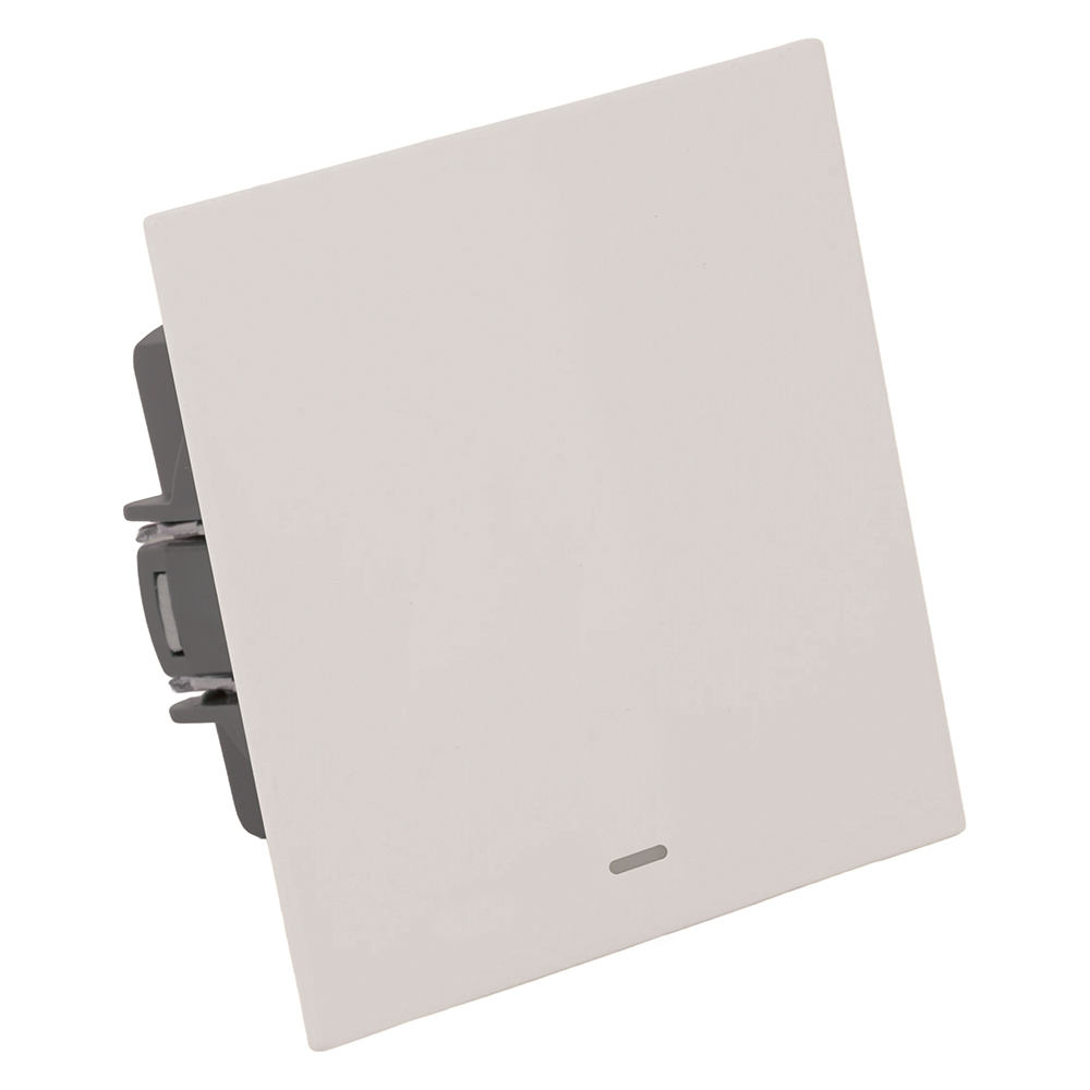 Выключатель 1-клавишный c индикатором (механизм), STEKKER, 250В, 10А, серия Мия, RSW10-3101-08, пудровый жемчуг