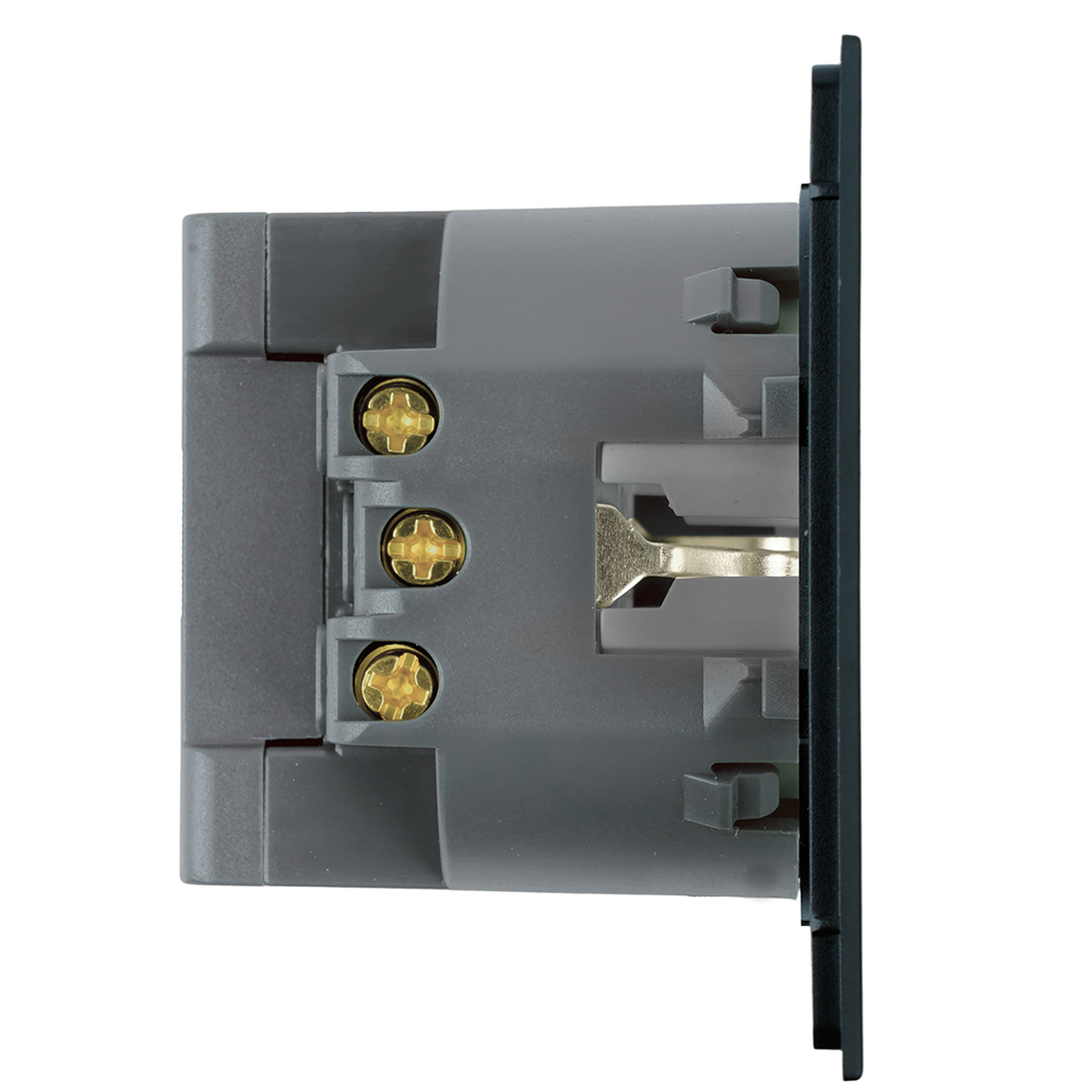 Розетка 1-местная з/ш с/з 16А + USB + Type C (механизм), STEKKER, 250В, 20W, серия Мия, RST16-3119-05, черный бархат