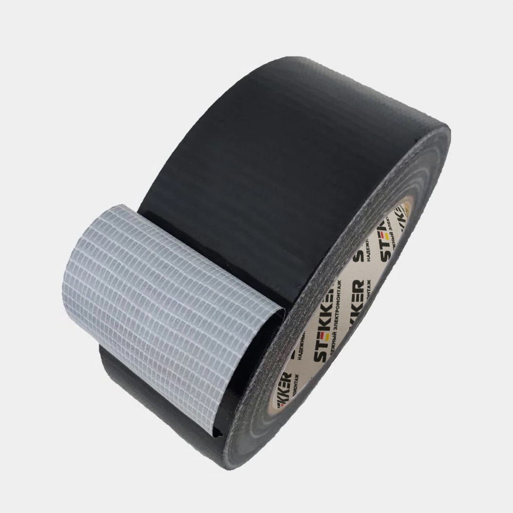 Армированная клейкая лента STEKKER INTP4-02148-40  0,21*48 мм, 40м, на тканевой основе, черный