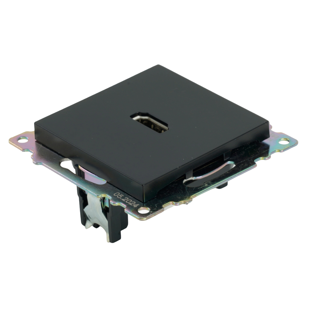 Розетка HDMI 2.1, Type A (механизм), STEKKER GLS00-7118-05, серия Катрин, черный