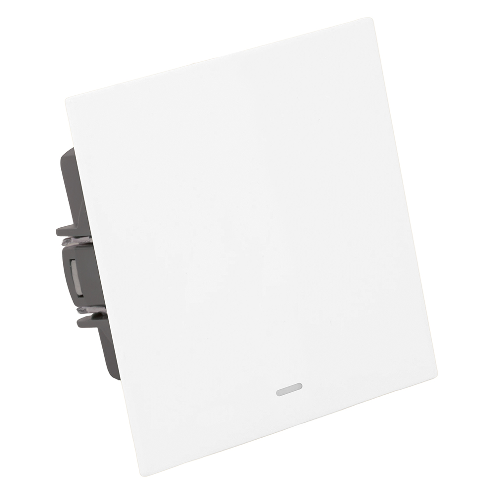 Выключатель 1-клавишный c индикатором (механизм), STEKKER, 250В, 10А, серия Мия, RSW10-3101-01, белая магнолия