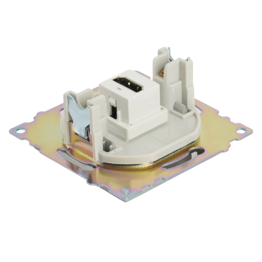 Розетка HDMI 2.1, Type A (механизм), STEKKER GLS00-7118-03, серия Катрин, серебро