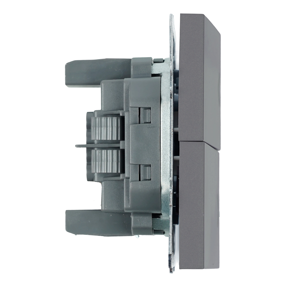 Переключатель 1-клавишный (механизм), СЗК, STEKKER, 250В, 10A, серия Эмили, RSW10-5105-10ZK, платиново-серый, soft touch