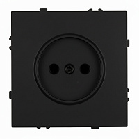 Розетка 1-местная с защитной шторкой (механизм), STEKKER,  б/з, 250В, 16А, серия Эмили, RST16-5109-05, черный уголь, soft touch 49850