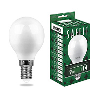 Лампа светодиодная SAFFIT SBG4509 Шарик E14 9W 230V 4000K 55081 Лампа светодиодная SAFFIT SBG4509 Шарик E14 9W 230V 4000K 55081