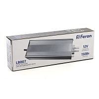 Трансформатор электронный для светодиодной ленты 150W 12V IP67 (драйвер), LB007 FERON Артикул 48060 Трансформатор электронный для светодиодной ленты 150W 12V IP67 (драйвер), LB007 FERON Артикул 48060