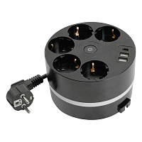 HM10-51-01 Удлинитель 5-местный с/з, 3x1мм2, 2.5м, 250В, 16А, 2USB+С 5V 3,1А, серия Comfort, черный 49656 HM10-51-01 Удлинитель 5-местный с/з, 3x1мм2, 2.5м, 250В, 16А, 2USB+С 5V 3,1А, серия Comfort, черный 49656