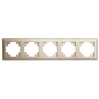 Рамка STEKKER, PFR00-7005-02 5-местная, пластик, серия Катрин, шампань 39806 Рамка STEKKER, PFR00-7005-02 5-местная, пластик, серия Катрин, шампань 39806