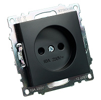 Розетка 1-местная б/з (механизм), STEKKER GLS10-7109-05, 250V, 10А с защитной шторкой, серия Катрин, черный 39609 Розетка 1-местная б/з (механизм), STEKKER GLS10-7109-05, 250V, 10А с защитной шторкой, серия Катрин, черный 39609