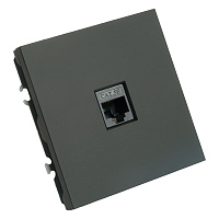 Розетка компьютерная 1-местная RJ-45 (механизм), STEKKER, серия Эмили, RST00-5117-05, черный уголь, soft touch  49847 Розетка компьютерная 1-местная RJ-45 (механизм), STEKKER, серия Эмили, RST00-5117-05, черный уголь, soft touch  49847