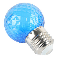 Лампа светодиодная Feron LB-385 Шарик синий прозрачный E27 1W 230V 52162