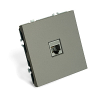 Розетка компьютерная 1-местная RJ-45 (механизм), STEKKER, серия Эмили, RST00-5117-10, платиново-серый, soft touch 49951 Розетка компьютерная 1-местная RJ-45 (механизм), STEKKER, серия Эмили, RST00-5117-10, платиново-серый, soft touch 49951