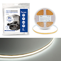 Лента светодиодная 720SMD(2110) 10Вт/м 24V 5000*8*1.8мм IP20 4000К, LS536 FERON СВОБОДНЫЙ РЕЗ