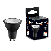 Лампа светодиодная Feron.PRO LB-1607 GU10 7W 175-265V 4000K  в черном корпусе 48955 Лампа светодиодная Feron.PRO LB-1607 GU10 7W 175-265V 4000K  в черном корпусе 48955