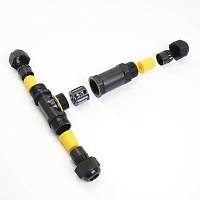 Соединитель-коннектор для проводов LD523/LD530, 3-контактный, водонепроницаемый (клемма 3pin), черный  41462