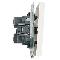 Переключатель 1-клавишный (механизм), STEKKER, 250В, 10A, серия Эмили, RSW10-5105-01, белый фарфор, soft touch 49867