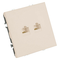 Розетка компьютерная 2-местная RJ-45 (механизм), STEKKER, серия Эмили, RST00-5111-08, кашемир, soft touch 49900