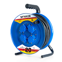 Удлинитель на металлической катушке с/з 4-местный Stekker, PRF02-41-20, 20м, 3*2,5, серия Professional, синий 39784 Удлинитель на металлической катушке с/з 4-местный Stekker, PRF02-41-20, 20м, 3*2,5, серия Professional, синий 39784