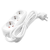 Удлинитель 3-местный с/з Stekker, HM01-31-02, 2м, 3x0,75, серия Home (У10-002), белый 39213