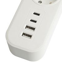 Сетевой фильтр 5-местный с/з STEKKER3x1мм2, 1,8 м, 250В, 16А, 2 USB-A+2 Type-C, серия Nova, белый 50102 Сетевой фильтр 5-местный с/з STEKKER3x1мм2, 1,8 м, 250В, 16А, 2 USB-A+2 Type-C, серия Nova, белый 50102