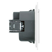 Розетка 1-местная с крышкой с защ. штор, STEKKER, с/з, 250В, 16А, серия Мия, RST16-3112-01, белая магнолия 50441