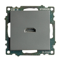 Розетка HDMI 2.1, Type A (механизм), серия Катрин, графит, GLS00-7118-06 50059 Розетка HDMI 2.1, Type A (механизм), серия Катрин, графит, GLS00-7118-06 50059