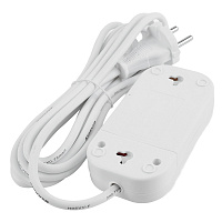 Удлинитель 2-местный, б/з Stekker HM01-20-02, 2м, 2x0,75, серия Home (У10-428), белый 39201