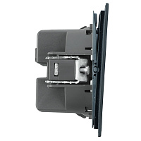 Выключатель 2-клавишный c индикатором (механизм), STEKKER, 250В, 10А, серия Мия, RSW10-3102-05, черный бархат 50446