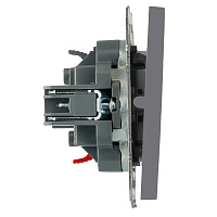 Выключатель 1-клавишный (механизм), СЗК, STEKKER, 250В, 10А, серия Эмили, RSW10-5103-10ZK, платиново-серый, soft touch 50238