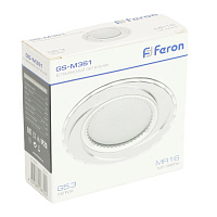 Светильник встраиваемый Feron GS-M361 потолочный MR16 G5.3 белый 28344 Светильник встраиваемый Feron GS-M361 потолочный MR16 G5.3 белый 28344