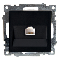 Розетка компьютерная 1-местная RJ-45 (механизм), STEKKER GLS00-7107-05, серия Катрин, черный 39613 Розетка компьютерная 1-местная RJ-45 (механизм), STEKKER GLS00-7107-05, серия Катрин, черный 39613