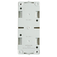 Блок: розетка 1-местная с/з + выключатель 2-клавишный STEKKER, PST16-21-54V/10-221-54, белый/серый 49739