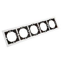 Рамка 5-местная, STEKKER, серия Мия, PFR00-3005-01, белая магнолия 50460