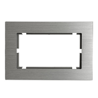 Рамка 2-местная (без перемычки), металл, STEKKER, MFR00-7012-03, серия Катрин, серебро 50031 Рамка 2-местная (без перемычки), металл, STEKKER, MFR00-7012-03, серия Катрин, серебро 50031