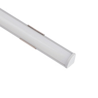 Профиль алюминиевый "угловой круглый 7.9*7.9мм", серебро, CAB240 (в комплекте с матовым экраном, 2 заглушками, 4 крепежами) FERON