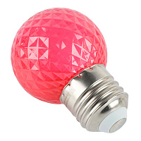 Лампа светодиодная Feron LB-385 Шарик красный прозрачный E27 1W 230V 52164