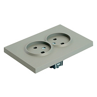 Розетка 2-местная с защитной шторкой, STEKKER, б/з, 250В, 16А, серия Эмили, RST16-5116-10 , платиново-серый, soft touch 49955 Розетка 2-местная с защитной шторкой, STEKKER, б/з, 250В, 16А, серия Эмили, RST16-5116-10 , платиново-серый, soft touch 49955