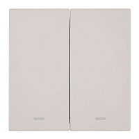 Выключатель 2-клавишный c индикатором (механизм), STEKKER, 250В, 10А, серия Мия, RSW10-3102-10, пудровый жемчуг 50476