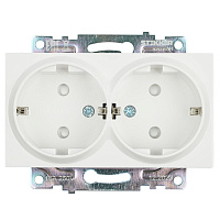 Розетка 2-местная с/з (механизм), STEKKER GLS16-7114-01, с защитной шторкой, 250В, 16А, серия Катрин, белый 39574 Розетка 2-местная с/з (механизм), STEKKER GLS16-7114-01, с защитной шторкой, 250В, 16А, серия Катрин, белый 39574