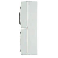 Блок: розетка 1-местная с/з + выключатель 2-клавишный STEKKER, PST16-21-54V/10-221-54, белый/серый 49739