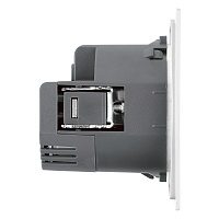 Розетка 1-местная з/ш с/з 16А + USB + Type C (механизм), STEKKER, 250В, 20W, серия Мия, RST16-3119-01, белая магнолия 50438