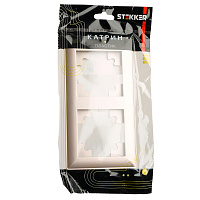 Рамка STEKKER, PFR00-7002-02 2-местная, пластик, серия Катрин, шампань 39803 Рамка STEKKER, PFR00-7002-02 2-местная, пластик, серия Катрин, шампань 39803