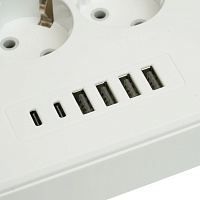 Удлинитель 3-местный c/з 3x1 мм2, 3 м, 250В, 10А, 4USB+2Type-C 2,4А, серия Home plus, белый STEKKER HM09-36-02 49979 Удлинитель 3-местный c/з 3x1 мм2, 3 м, 250В, 10А, 4USB+2Type-C 2,4А, серия Home plus, белый STEKKER HM09-36-02 49979