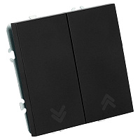 Выключатель 2-клавишный самовозвратный (механизм), STEKKER, 250В, 10А, серия Эмили, RSW10-5113-05, черный уголь, soft touch 50327