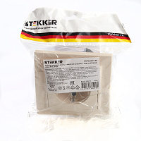 Розетка 1-местная с/з, STEKKER, PST16-9011-02 250В, 16А с защитной шторкой и с USB, серия Эрна, слоновая кость 39237 Розетка 1-местная с/з, STEKKER, PST16-9011-02 250В, 16А с защитной шторкой и с USB, серия Эрна, слоновая кость 39237