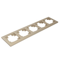 Рамка STEKKER, PFR00-7005-02 5-местная, пластик, серия Катрин, шампань 39806 Рамка STEKKER, PFR00-7005-02 5-местная, пластик, серия Катрин, шампань 39806