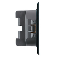 Розетка 1-местная с защитной шторкой (механизм), STEKKER, б/з, 250В, 16А, серия Мия, RST16-3109-05, черный бархат 50453