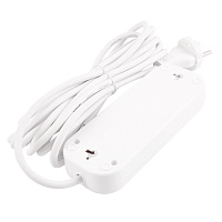 Удлинитель 3-местный б/з Stekker, HM01-30-02, 2м, 2x0,75, серия Home (У10-430), белый 39209