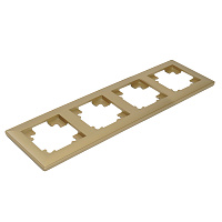 Рамка STEKKER, PFR00-7004-08 4-местная, пластик, серия Катрин, золото 49609 Рамка STEKKER, PFR00-7004-08 4-местная, пластик, серия Катрин, золото 49609